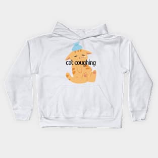 Funny and Cute Cat Coughing Kids Hoodie